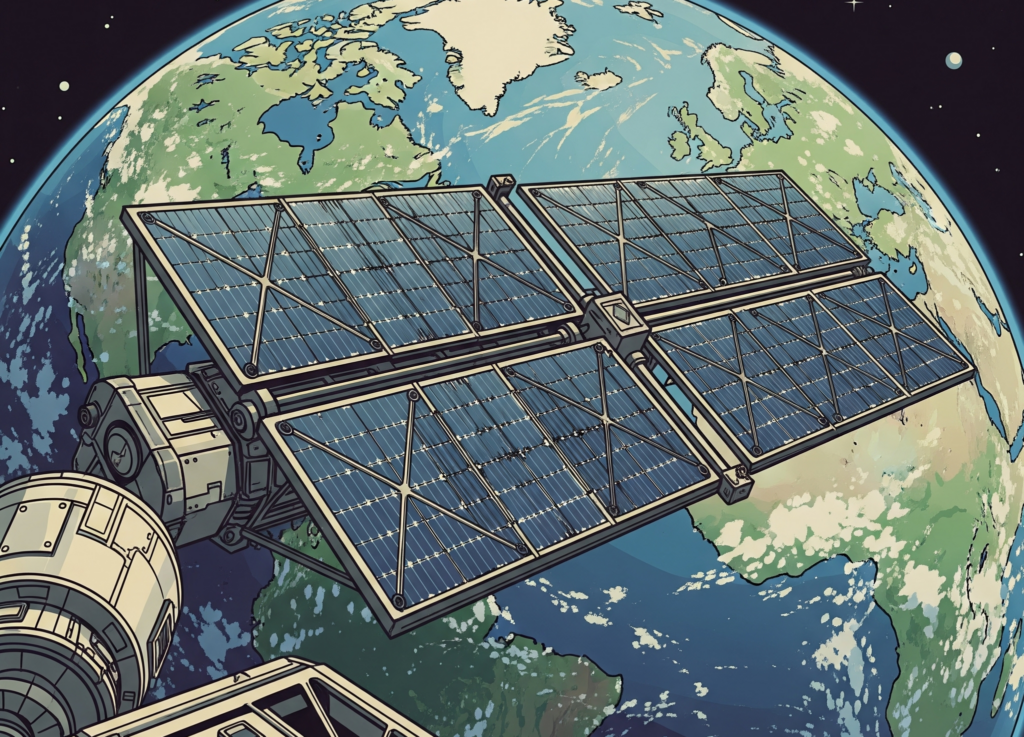 Satellite panels opening