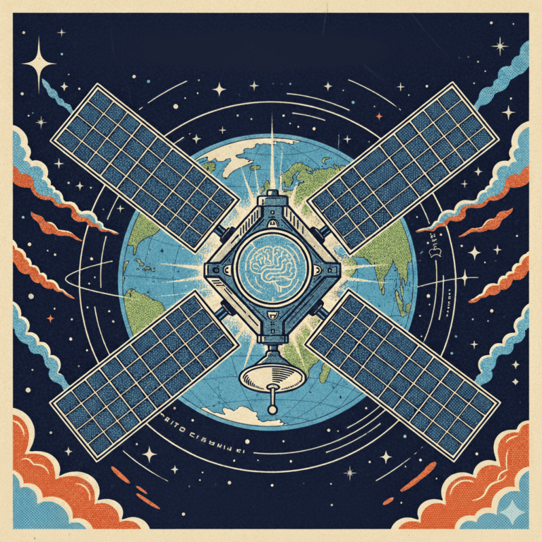 Drawing of a satellite