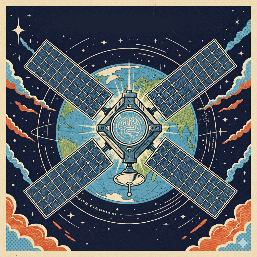 Drawing of a satellite